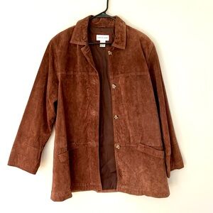 Newport News Oversized Leather Jacket Brown